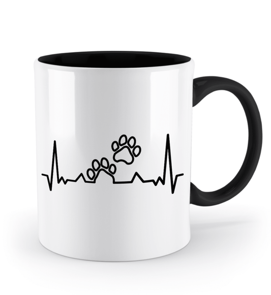 Tasse mit Herzschlag und zwei Pfoten – personalisierbar mit Namen für Tierliebhaber | Schollys - Schollys