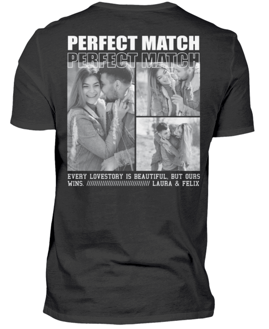 Valentinstag Partner Herren T-Shirt - "Perfect Match" - Backprint | Schollys - Schollys