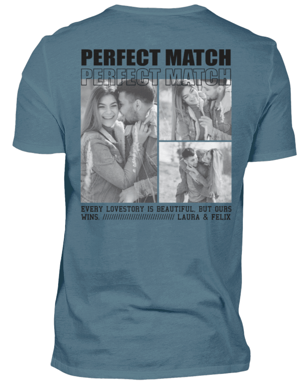 Valentinstag Partner Herren T-Shirt - "Perfect Match" - Backprint | Schollys - Schollys
