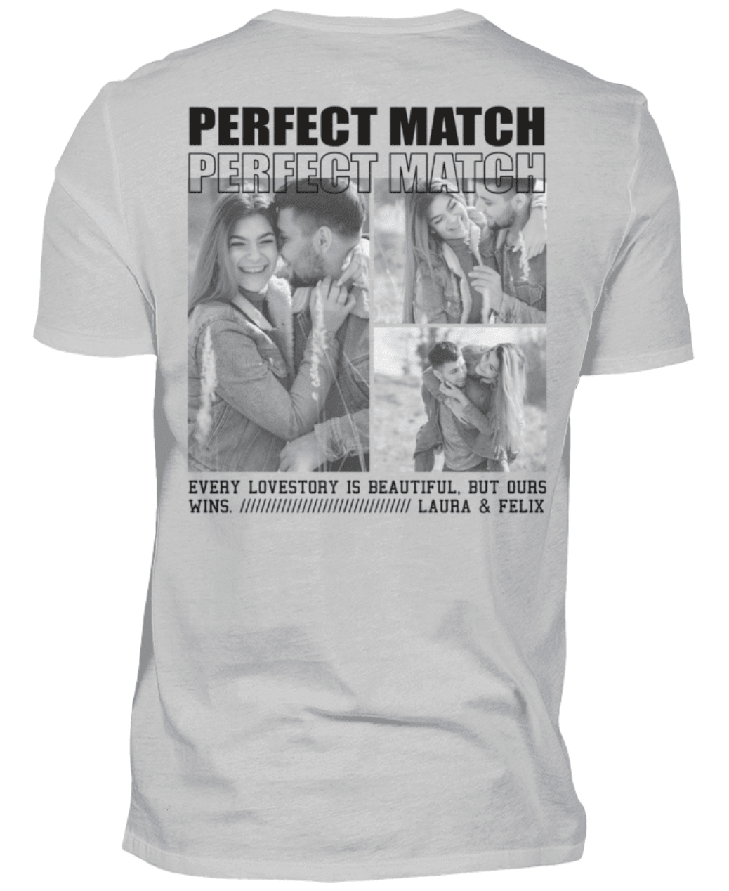 Valentinstag Partner Herren T-Shirt - "Perfect Match" - Backprint | Schollys - Schollys
