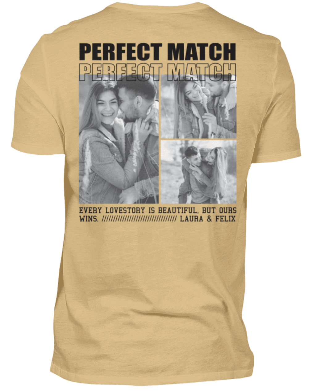 Valentinstag Partner Herren T-Shirt - "Perfect Match" - Backprint | Schollys - Schollys