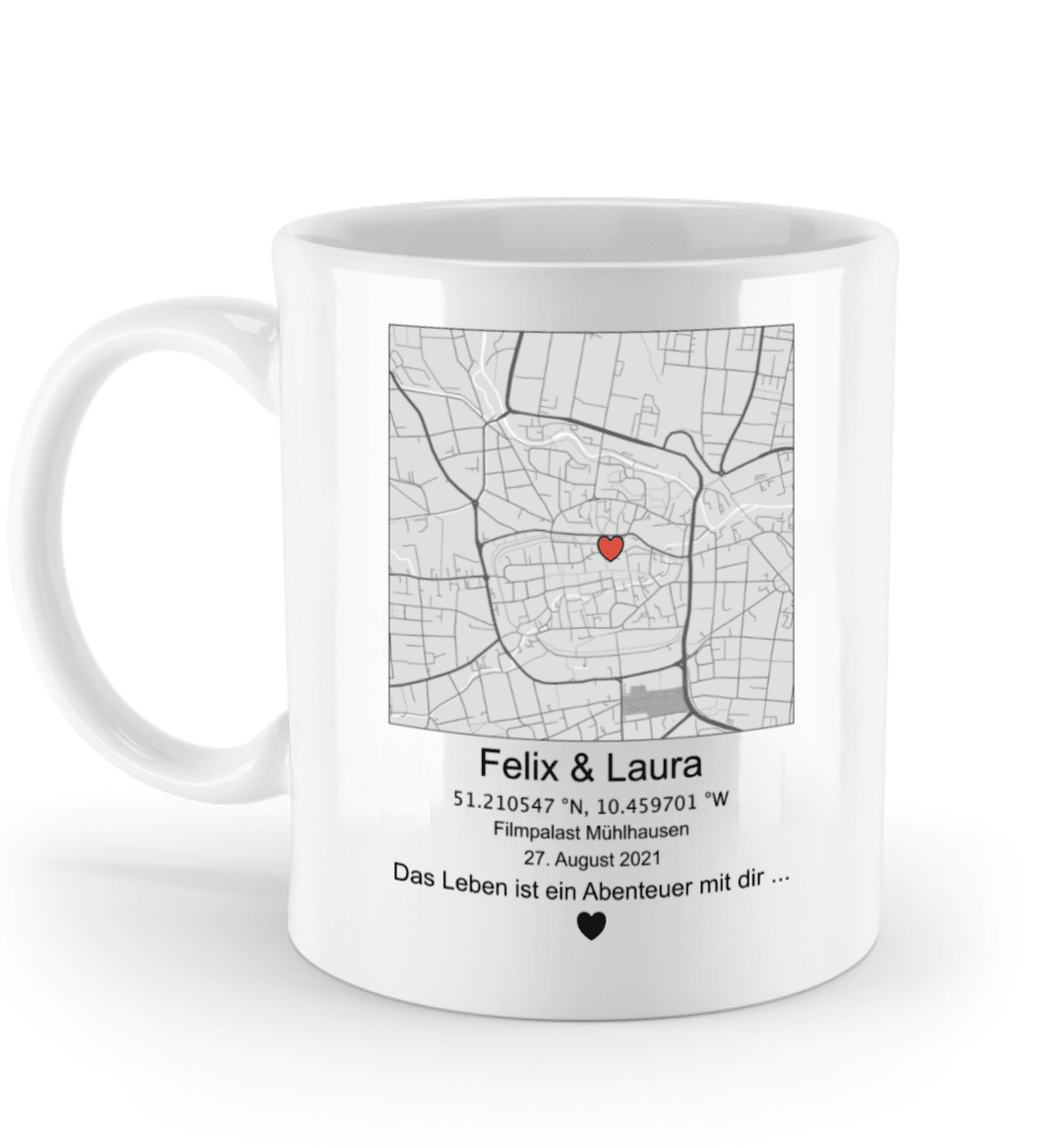 Valentinstag Tasse mit personalisierter Karte| Schollys - Schollys