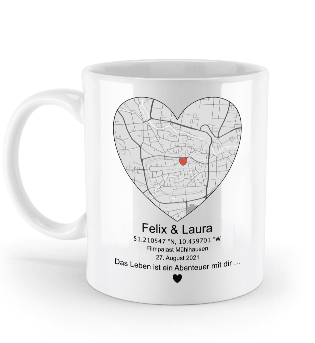 Valentinstag Tasse mit personalisierter Karte| Schollys - Schollys
