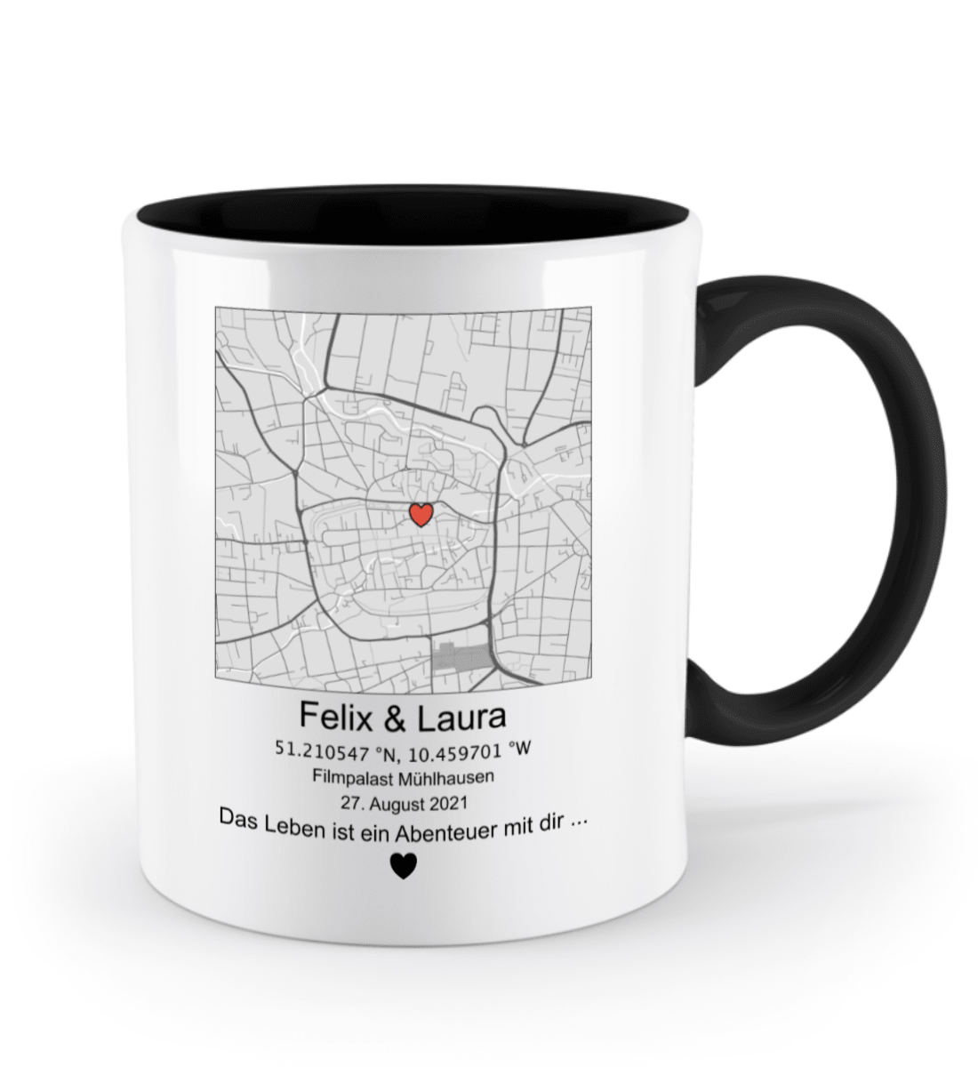 Valentinstag Tasse mit personalisierter Karte| Schollys - Schollys